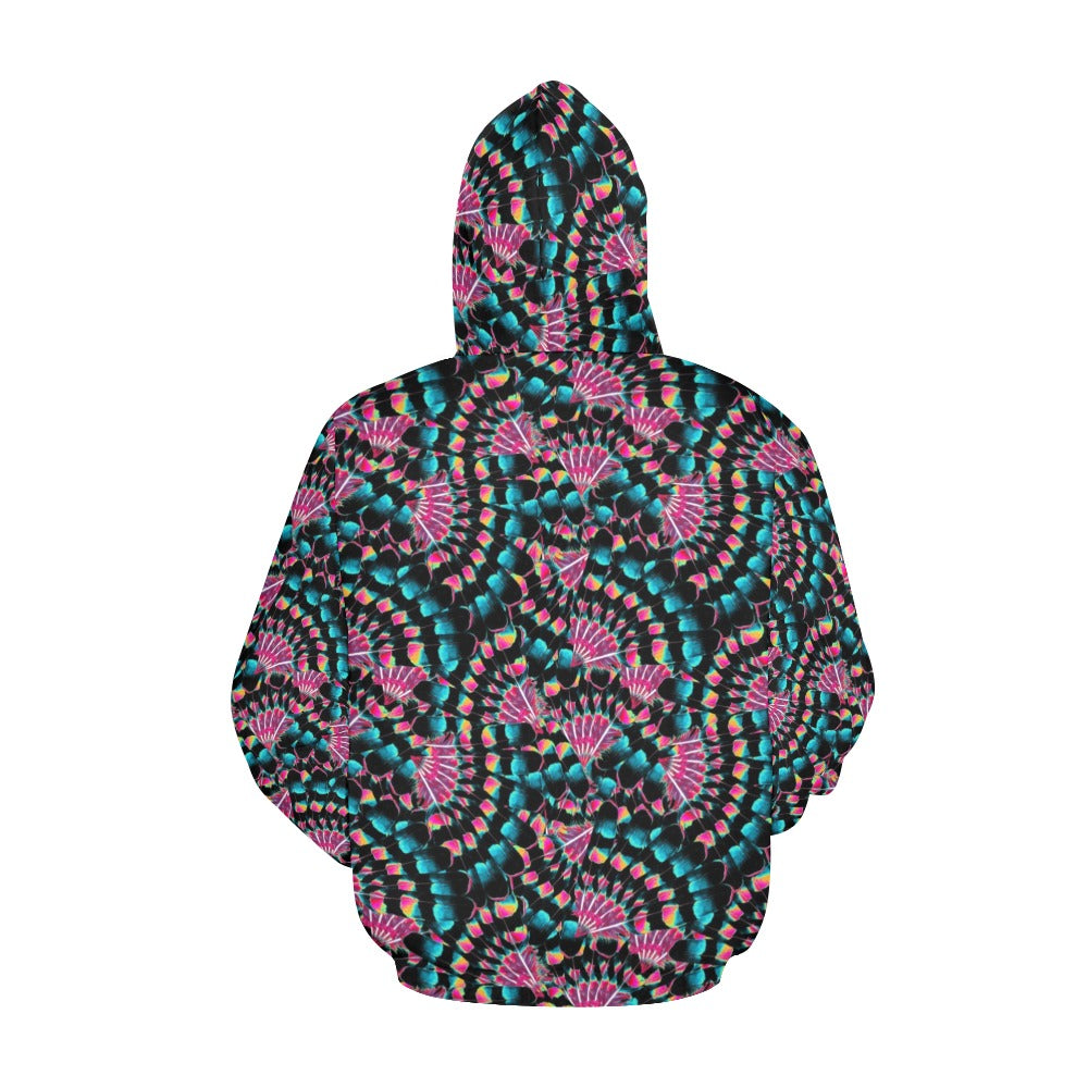 Hawk Feathers Heat Map Hoodie for Women