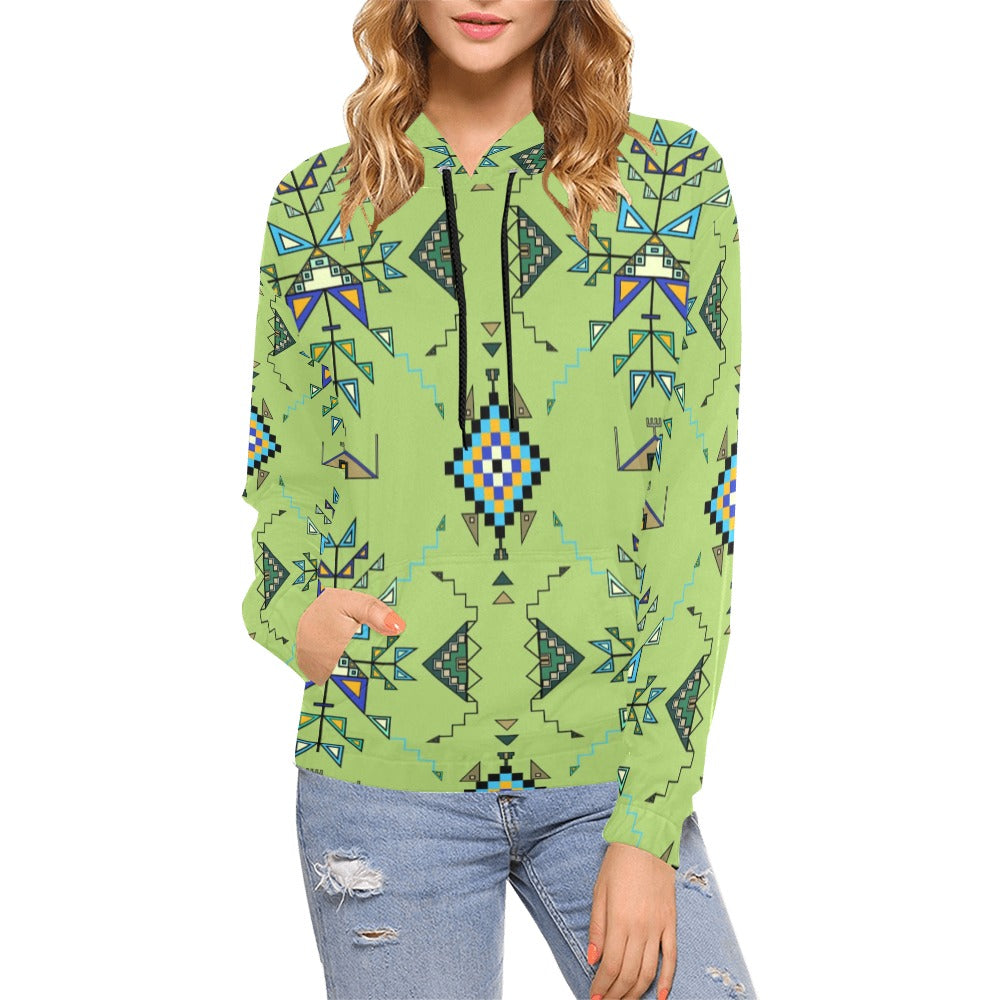 Bear Shield Green Hoodie for Women (USA Size)