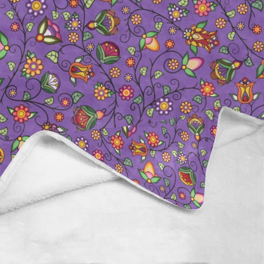 Heartbeat Petals Purple X-Large Micro Fleece Blanket