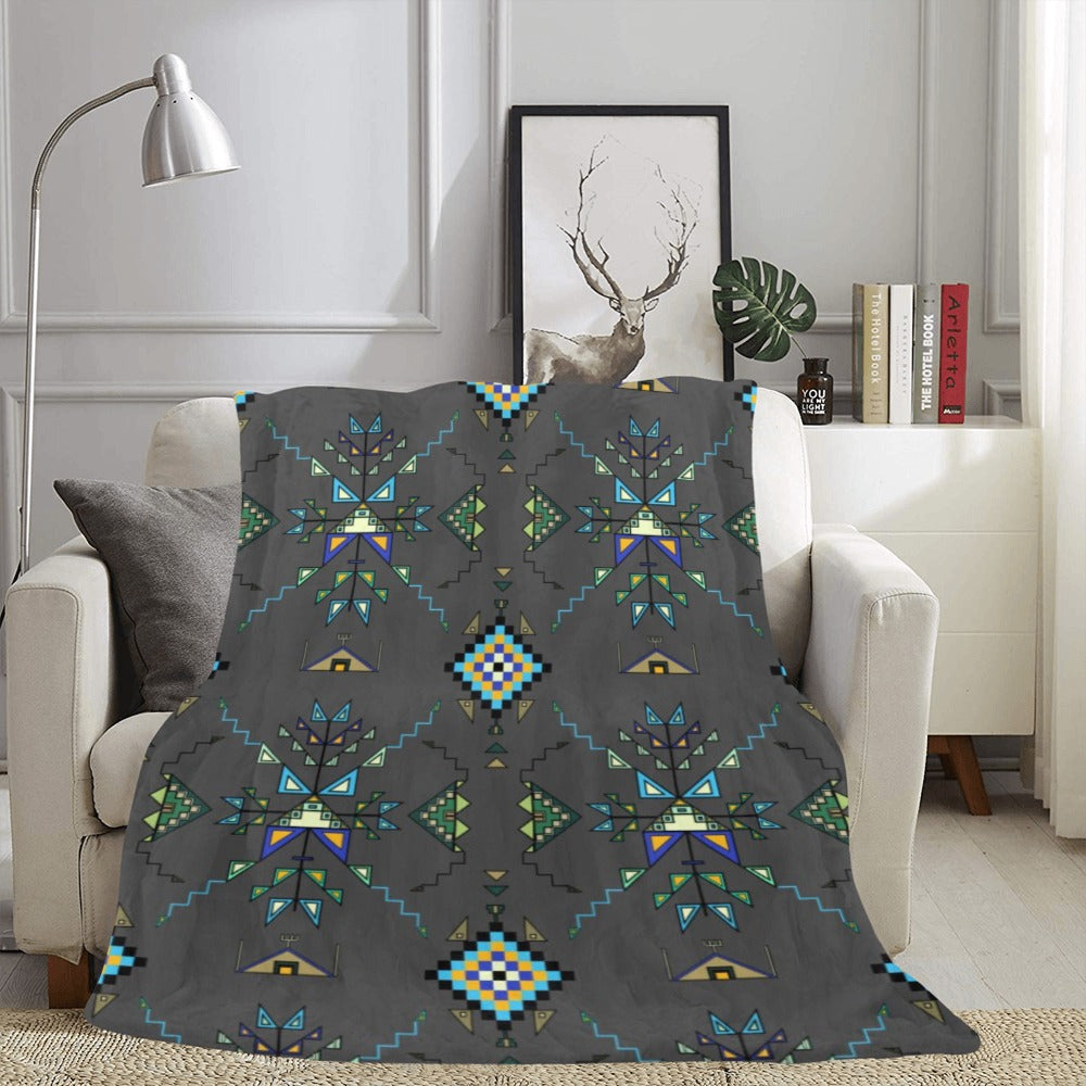 Bear Shield Gray X-Large Micro Fleece Blanket"