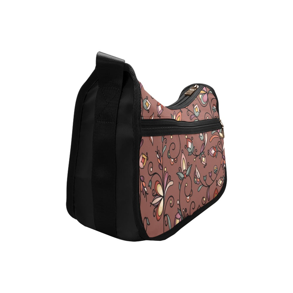 Burnt Sky Petals Brown Crossbody Bag