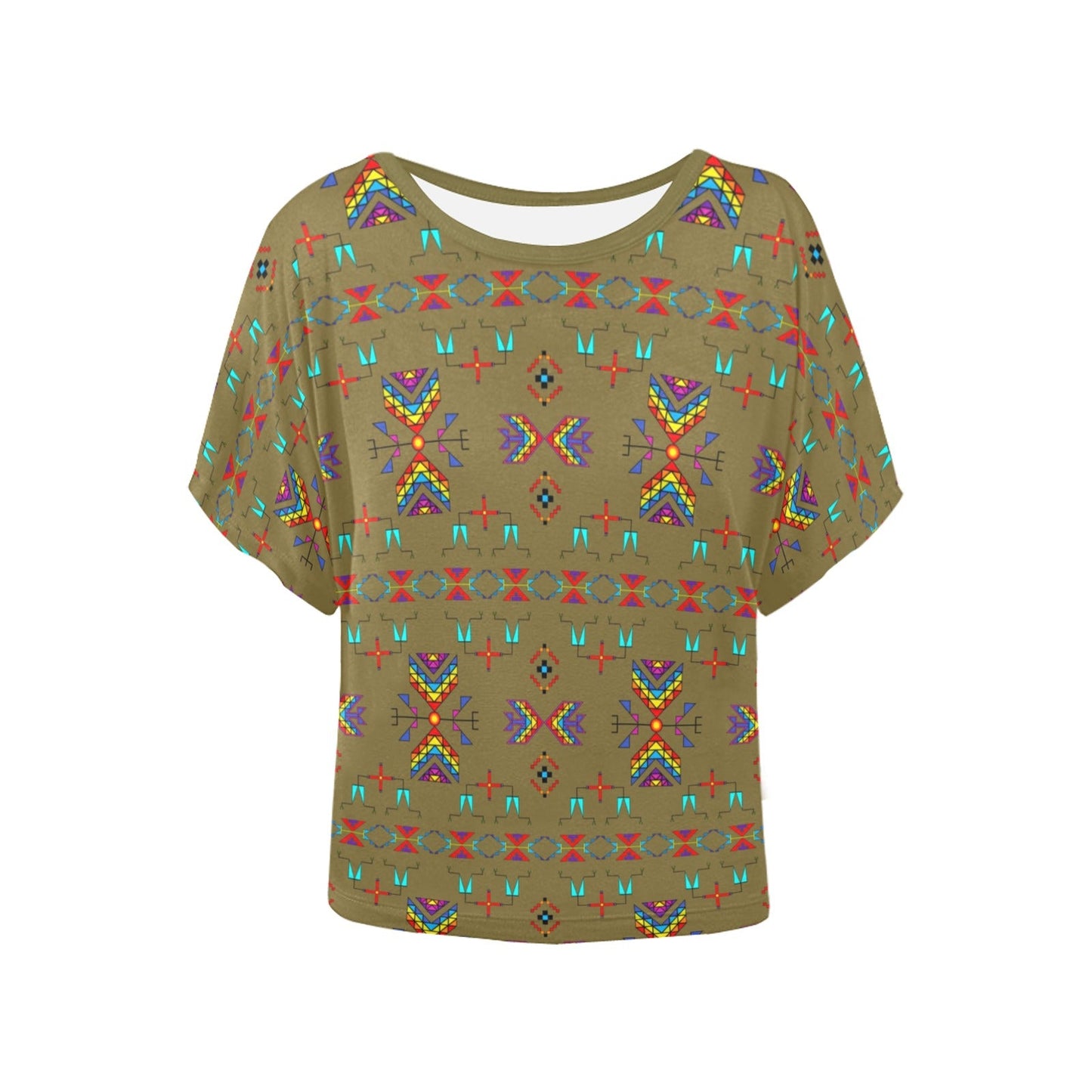 Rainy Chief Rainbow Sage Grass Women's Batwing-Sleeved Blouse T shirt