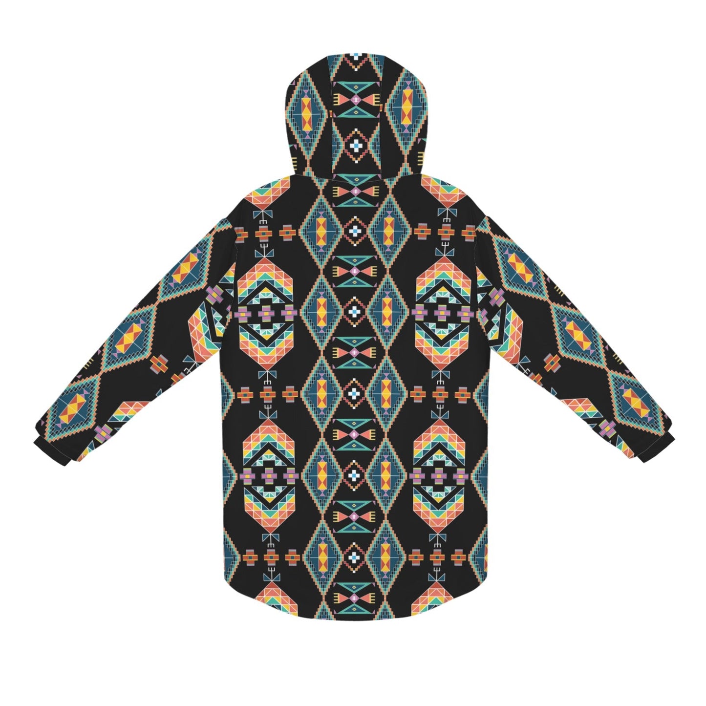 Travois Tipi Black Unisex Sherpa Lined Hooded Coat