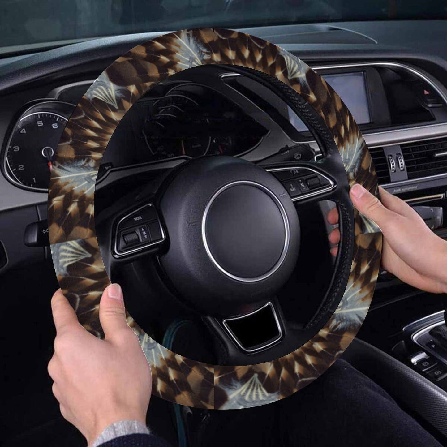 Hawk Feathers Steering Wheel Cover with Elastic Edge