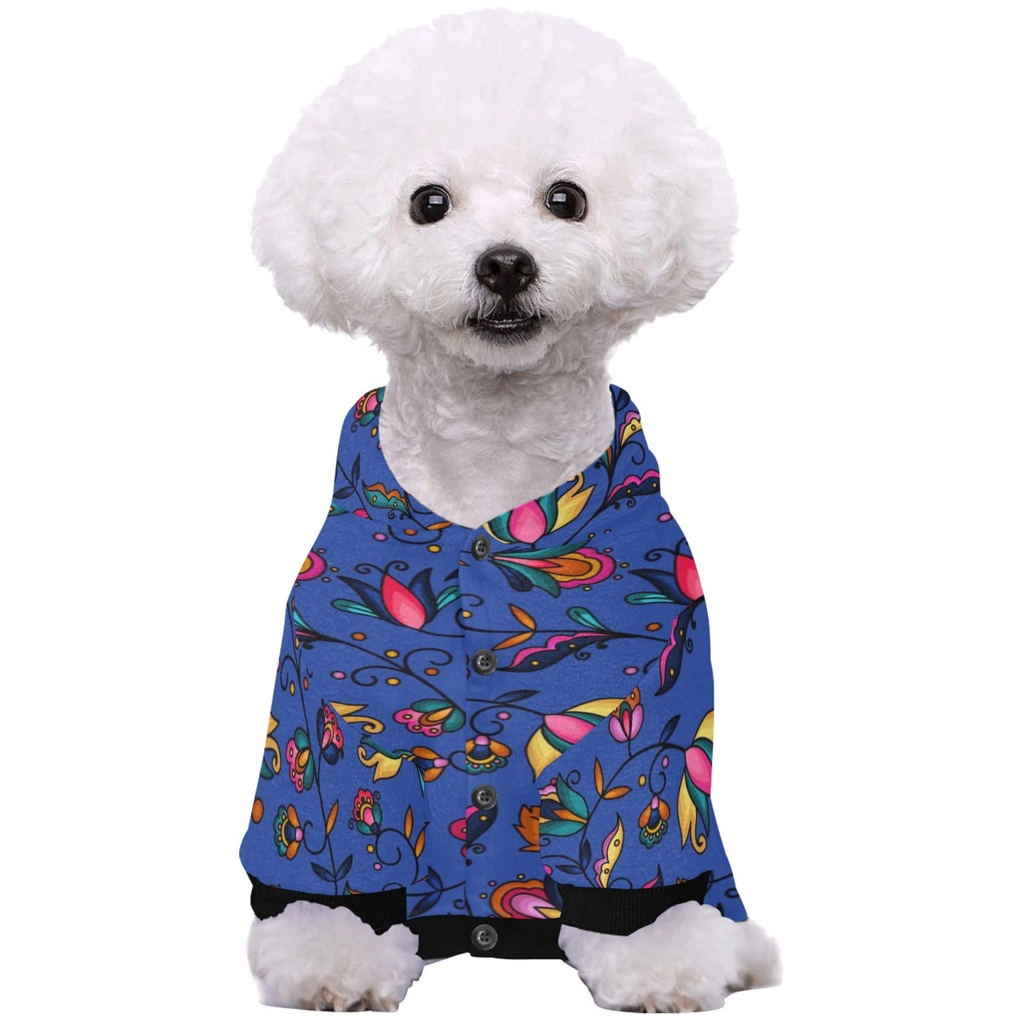 Copper Prairie Petals Blue Pet Dog Hoodie
