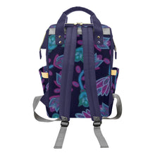 Load image into Gallery viewer, Beaded Blue Nouveau Multi-Function Diaper Backpack/Diaper Bag
