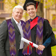 Load image into Gallery viewer, Fire Feather Purple Graduation Stole
