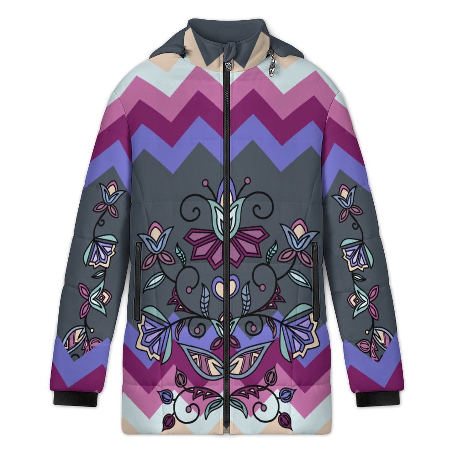 Moonlit Frost Women's Hooded Puffer Coat