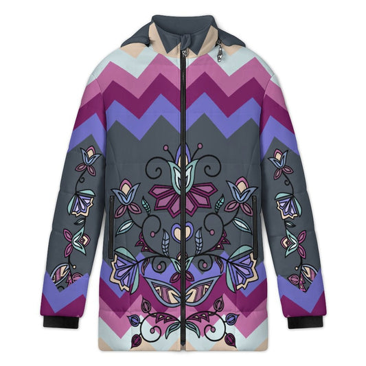 Moonlit Frost Women's Hooded Puffer Coat