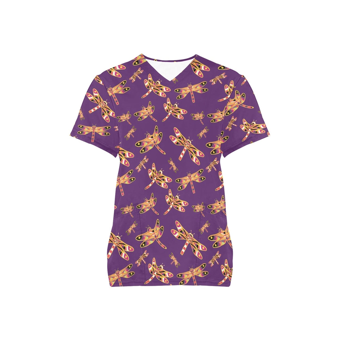 Gathering Yellow Purple Scrub Top