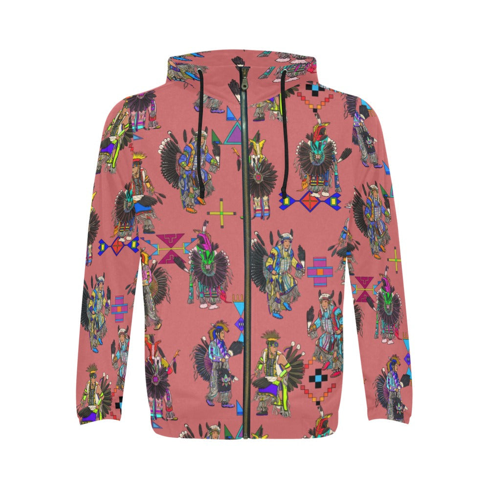 Men's Tradish Dancers Terra Cotta Men's Zipper Hoodie