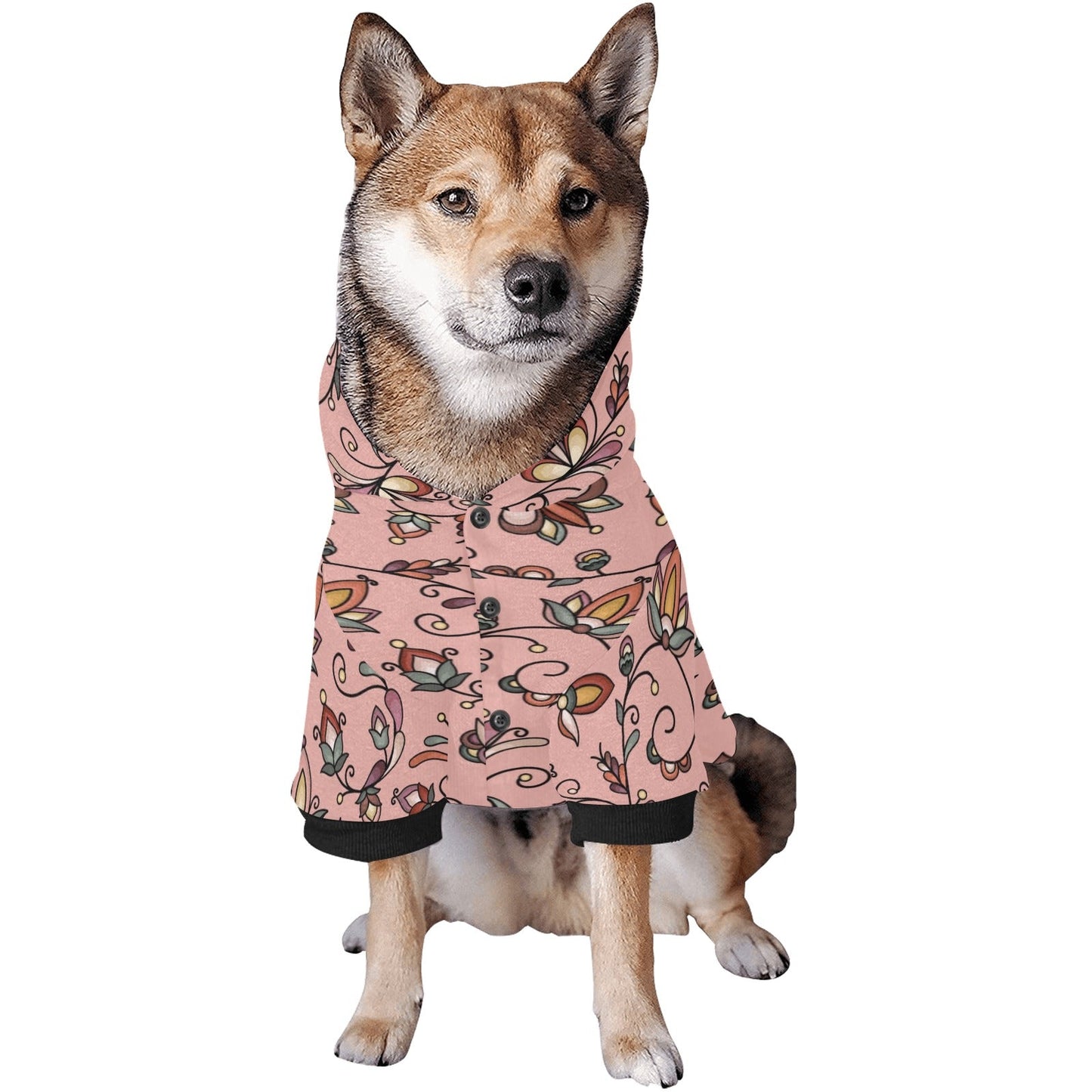Burnt Sky Petals Peach Pet Dog Hoodie