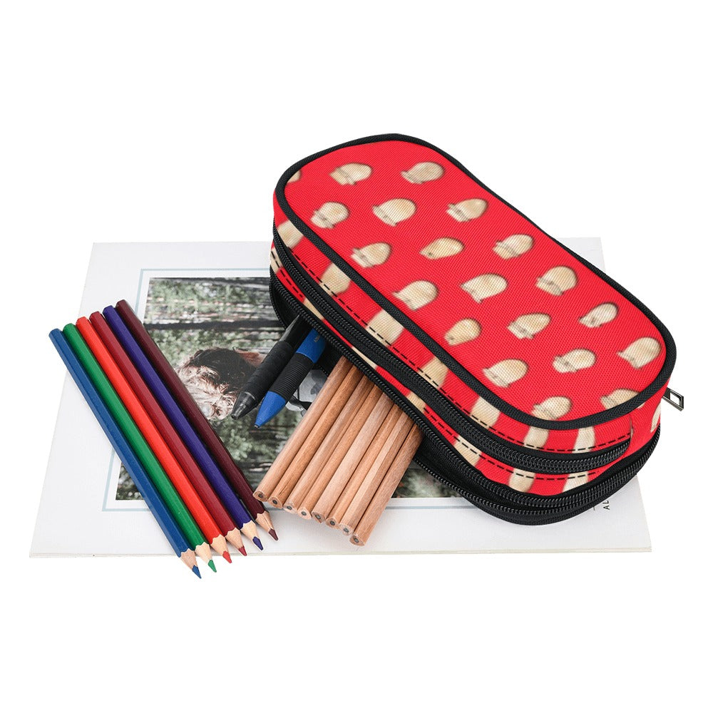 Elk Teeth on Red Pencil Pouch