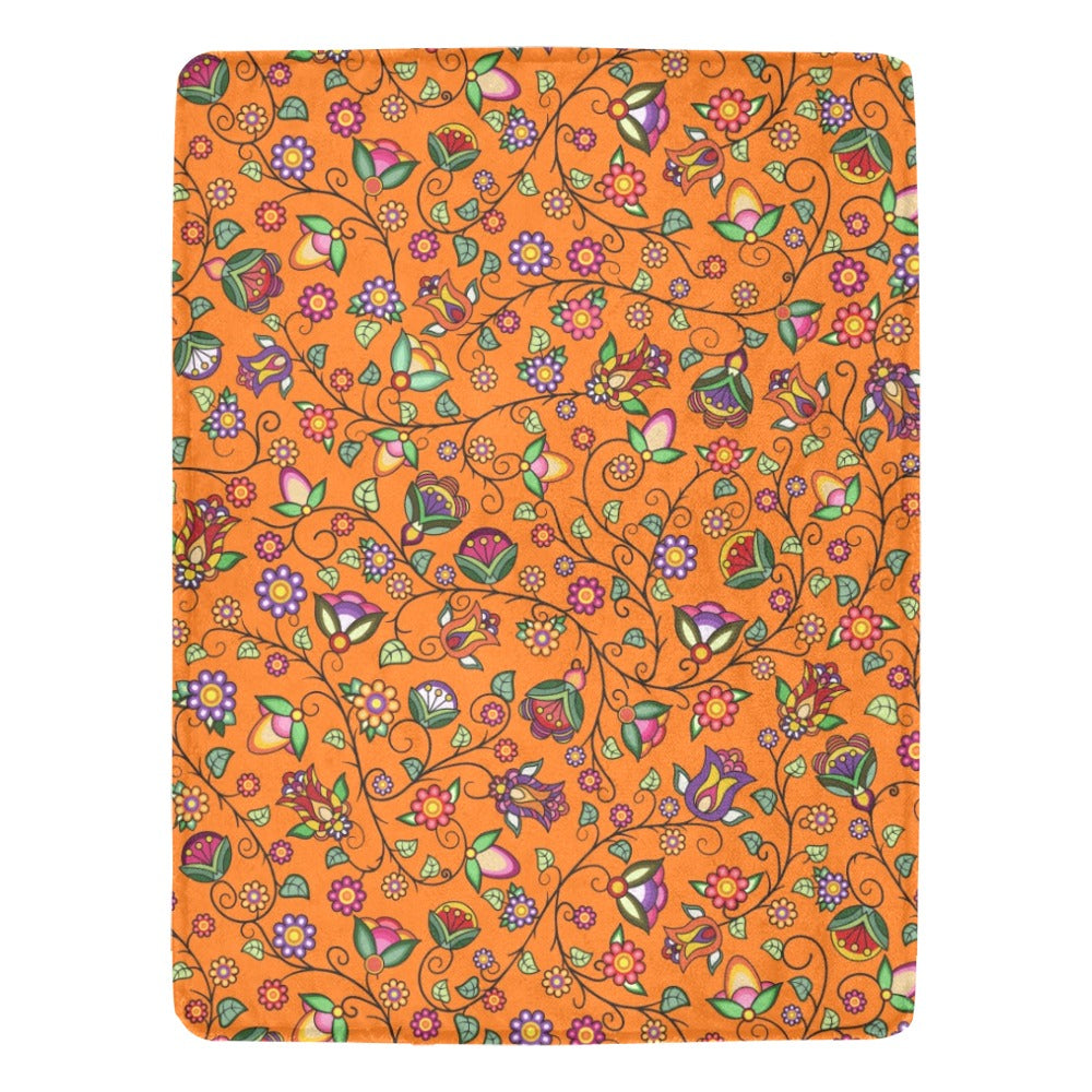 Heartbeat Petals Orange X-Large Micro Fleece Blanket