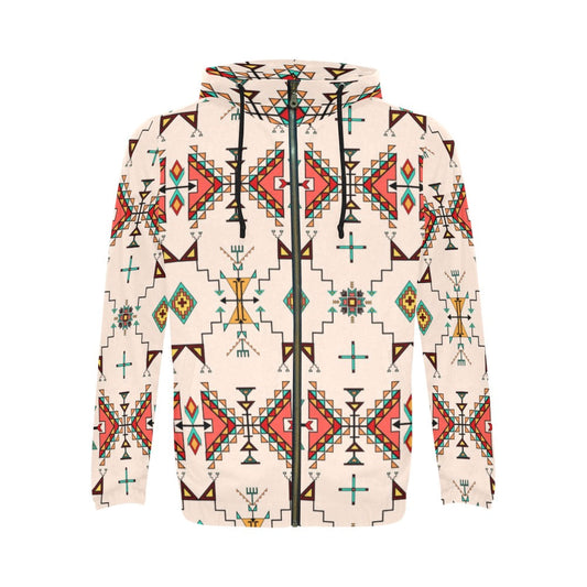 Thunder Flight Cream Men's Zipper Hoodie