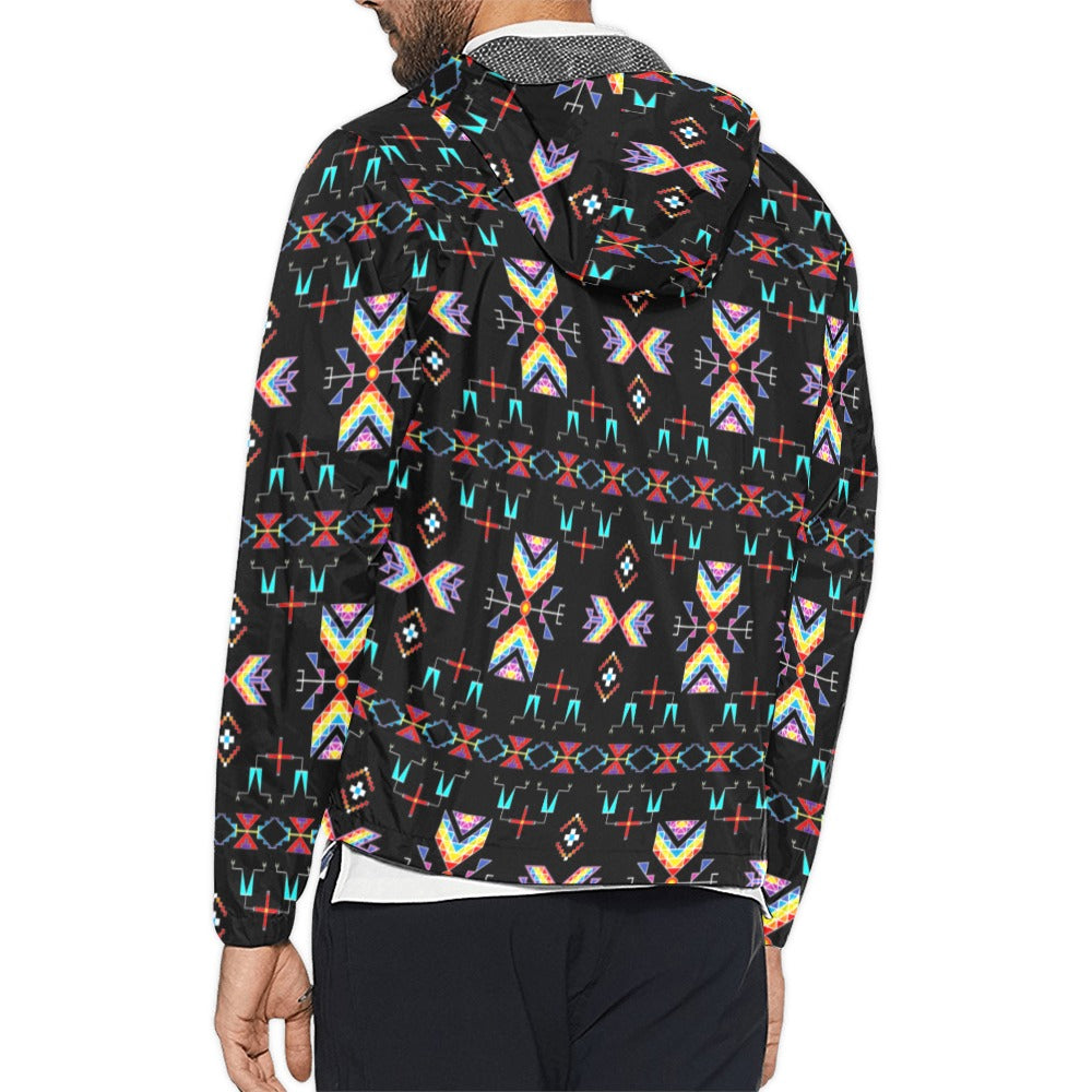 Rainy Chief Rainbow Black Men's Windbreaker