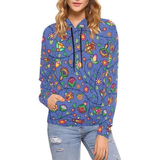 Heartbeat Petals Blue Hoodie for Women