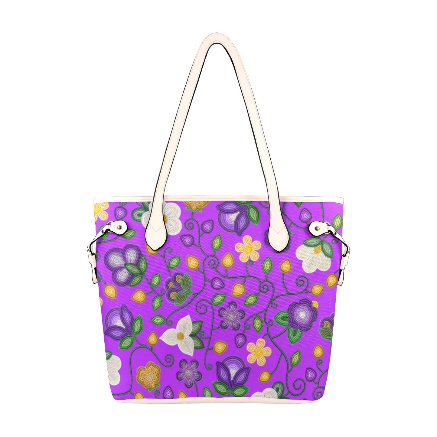 Midnight Moss Bloom Purple Clover Canvas Tote