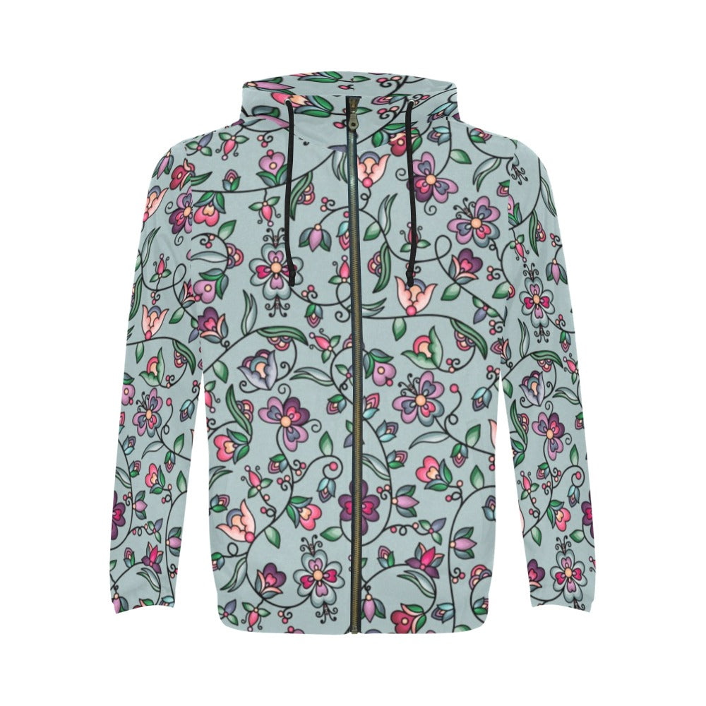 Amber Evening Garland Turquoise Zip Hoodie