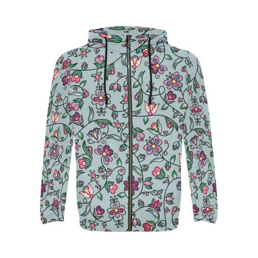 Amber Evening Garland Turquoise Zip Hoodie