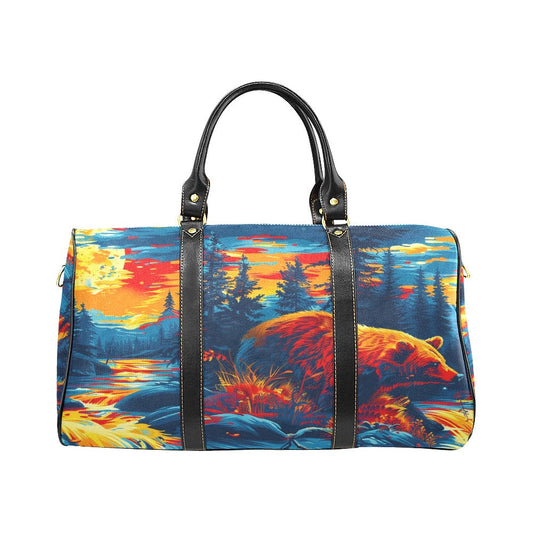 Fishing Bear Small Travel Bag