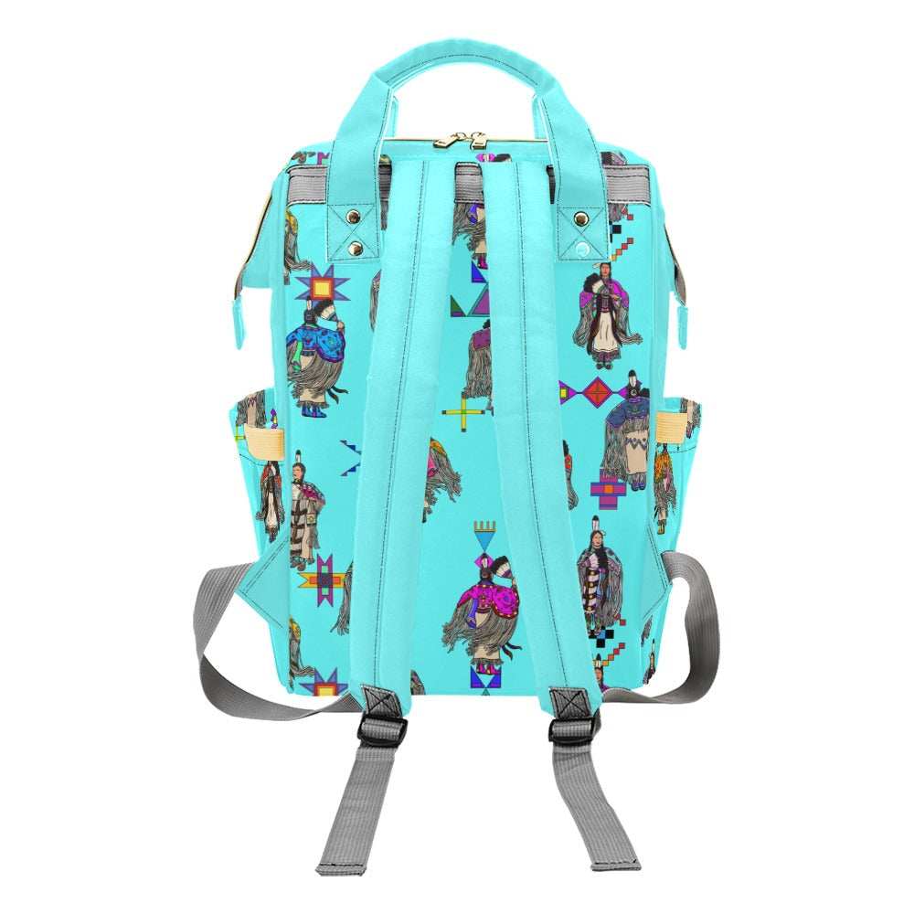 Women's Tradish Dancers Turquoise Multi-Function Diaper Backpack
