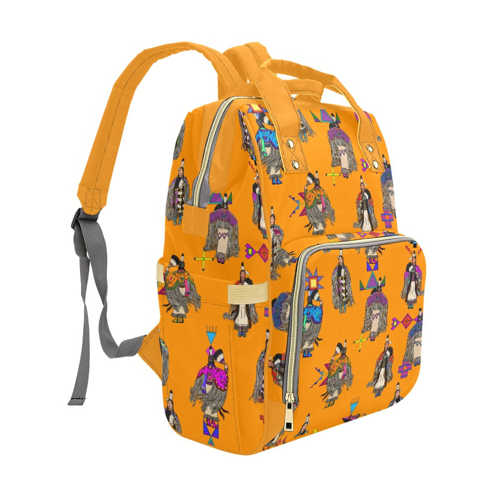 Women's Tradish Dancers Orange Multi-Function Diaper Backpack