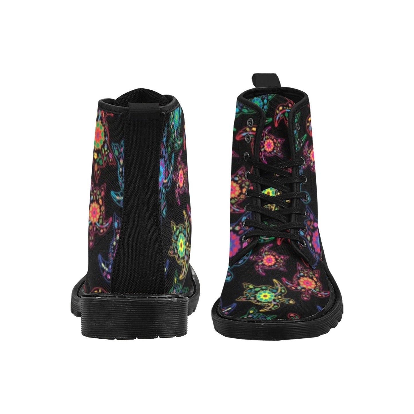 Neon Floral Turtle Boots