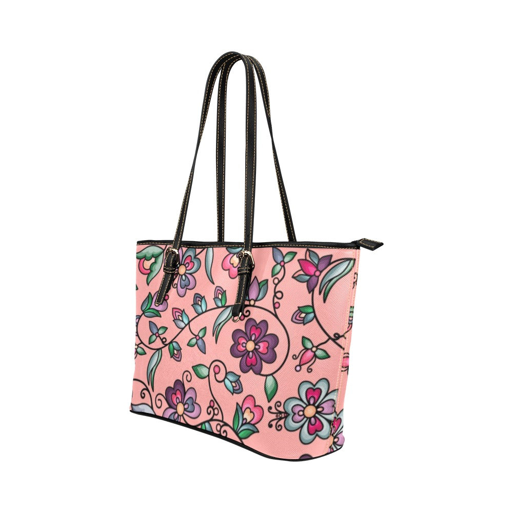 Amber Evening Garland Peach Leather Tote
