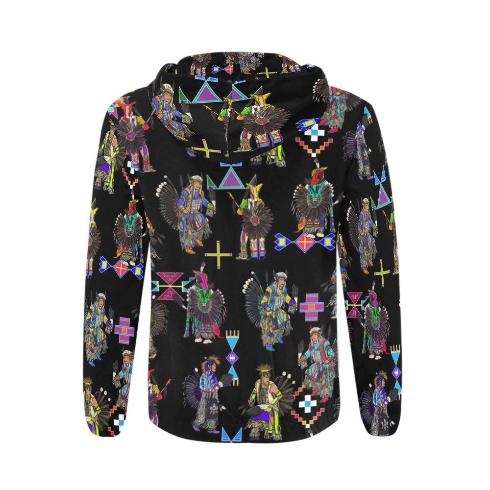 Men's Tradish Dancers Black Men's Zipper Hoodie