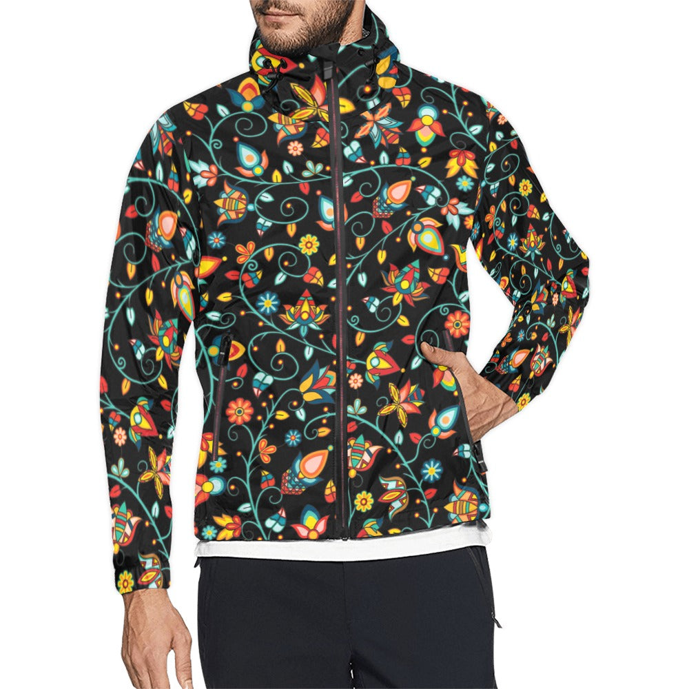 Thorny Path Black Men's Windbreaker