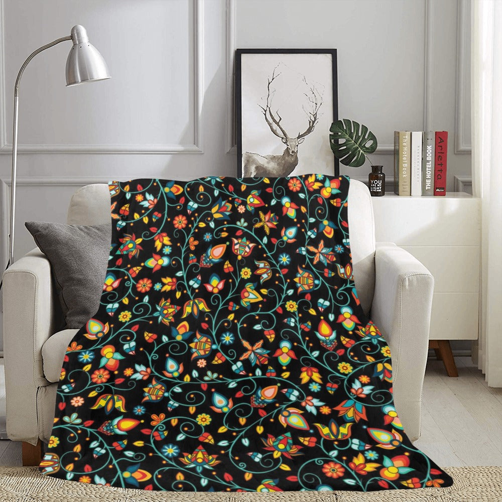 Thorny Path Black X-Large Micro Fleece Blanket