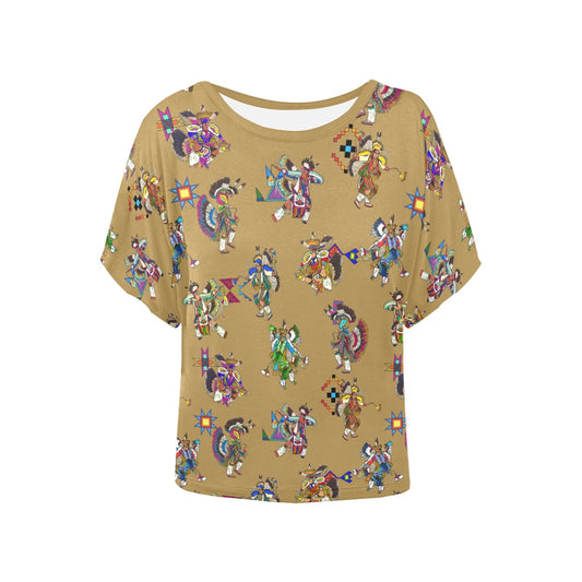 Men's Fancy Dancers Earth Women's Batwing-Sleeved Blouse T shirt