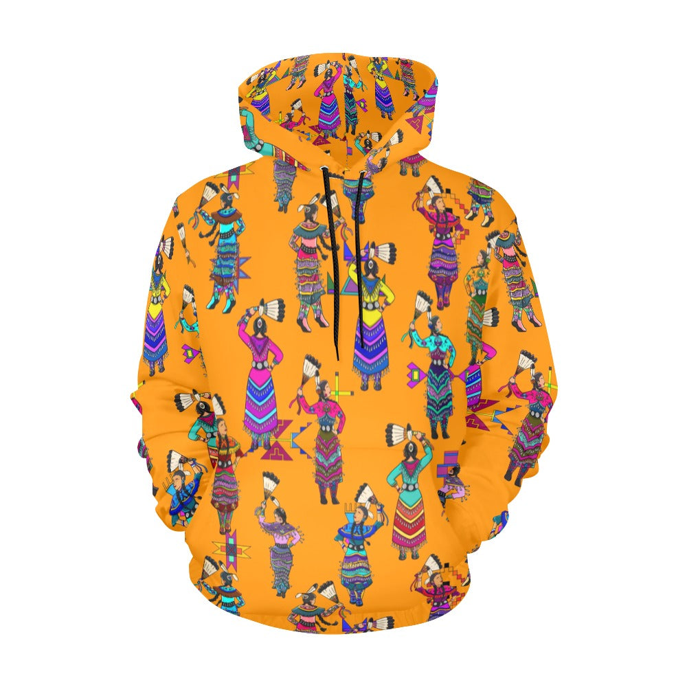 Women's Jingle Dancers Orange Hoodie for Men