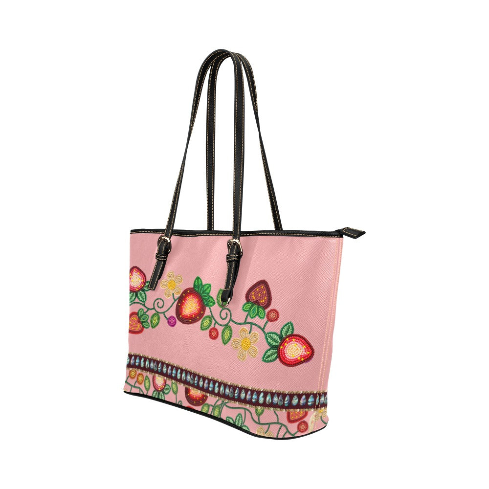 Berry Garden Pink Leather Tote