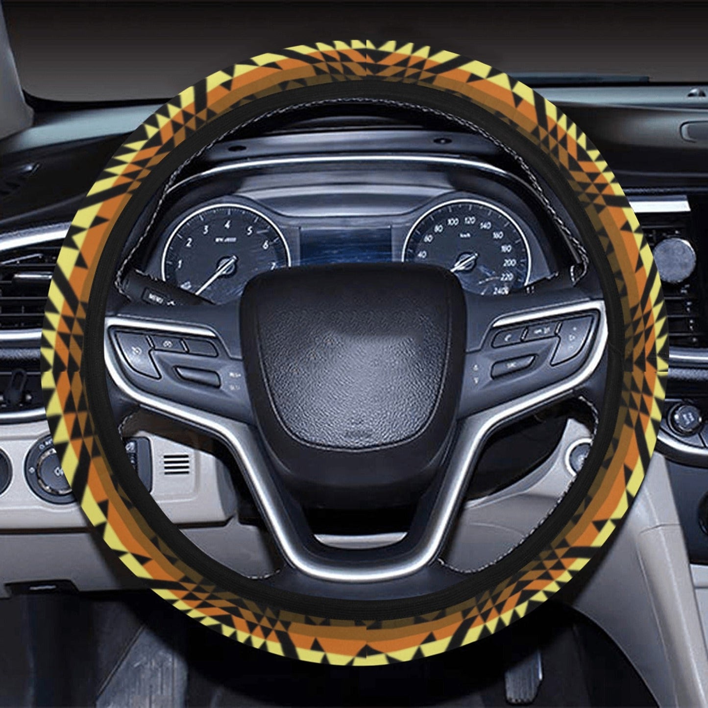 Black Rose Spring Canyon Tan Steering Wheel Cover with Elastic Edge