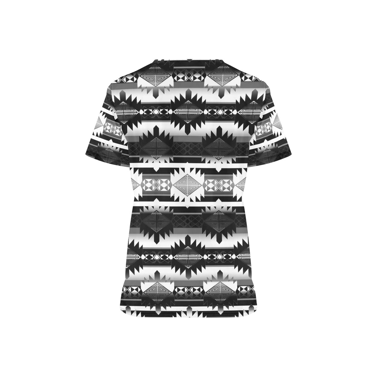 Okotoks Black and White Scrub Top