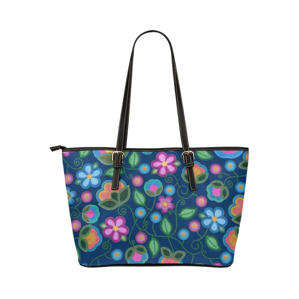 Turquoise Sunbeam Blue Leather Tote