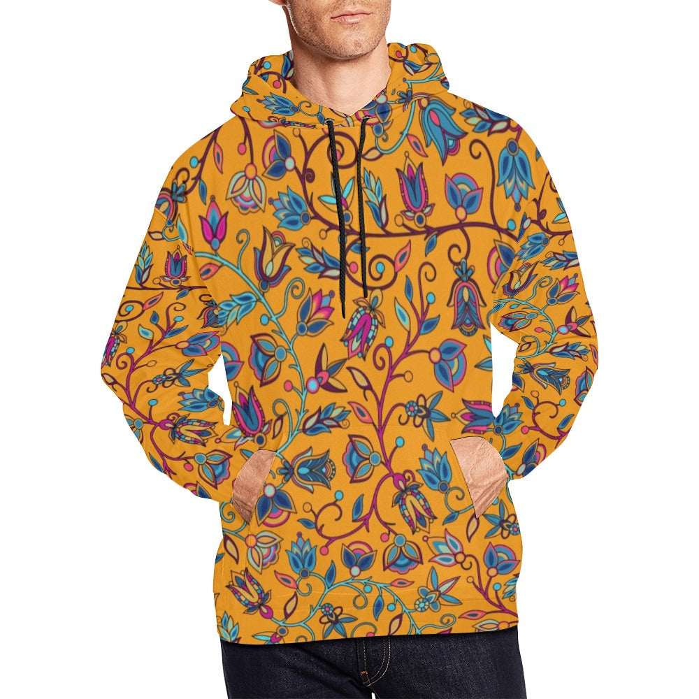 Buffalo Bloom Orange Hoodie for Men