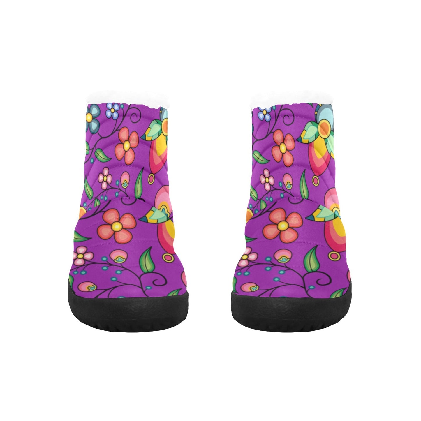 Floral Bounty Purple Women's Padded Winter Boot