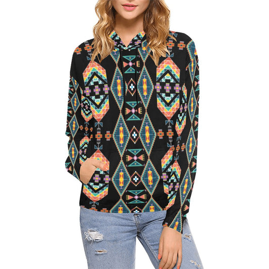 Travois Tipi Black Hoodie for Women