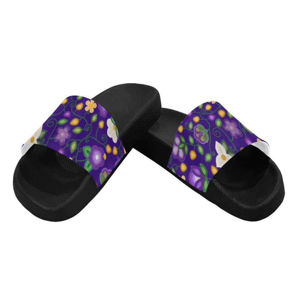 Midnight Moss Bloom Aubergine Men's Slide Sandals