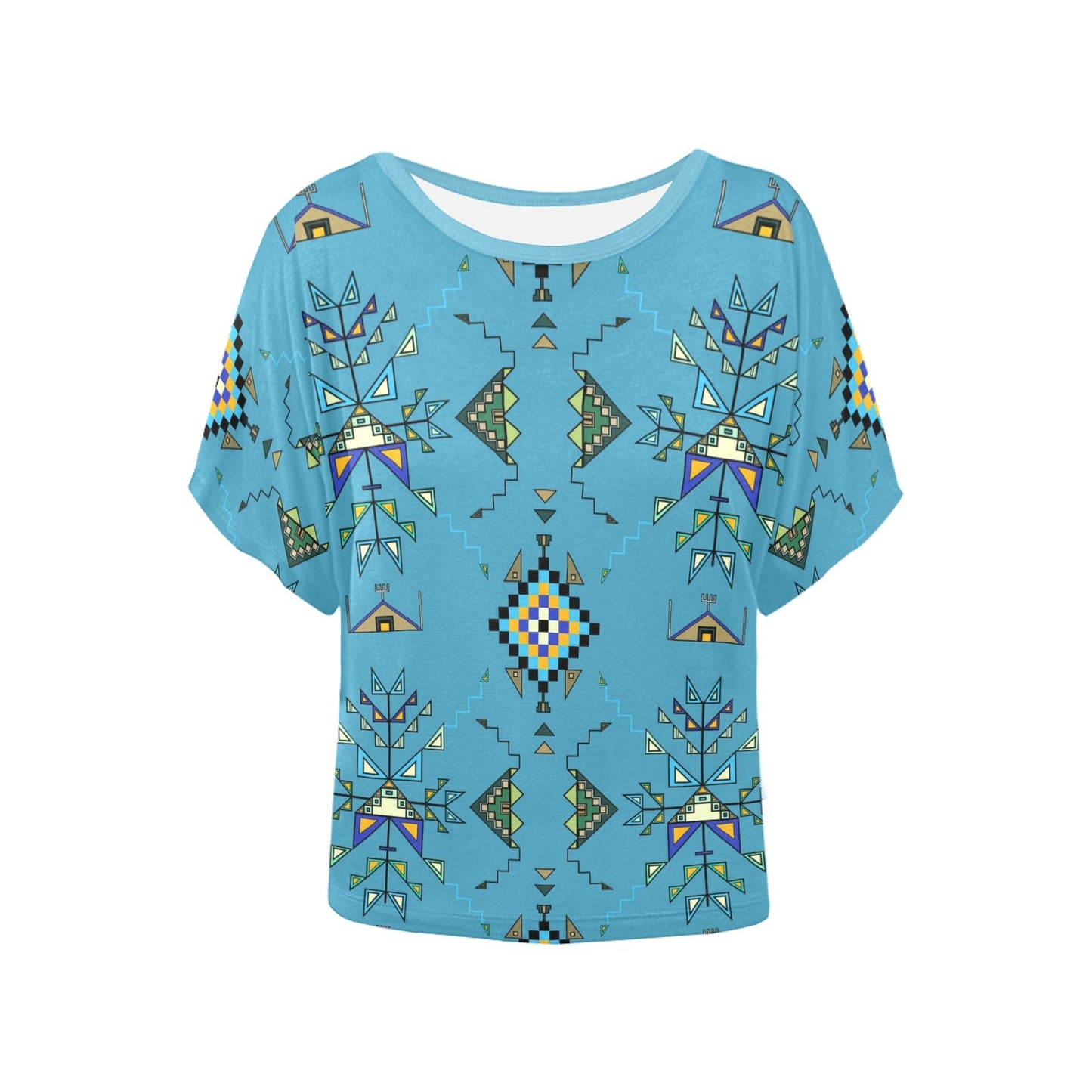 Bear Shield Blue Women's Batwing-Sleeved Blouse T shirt