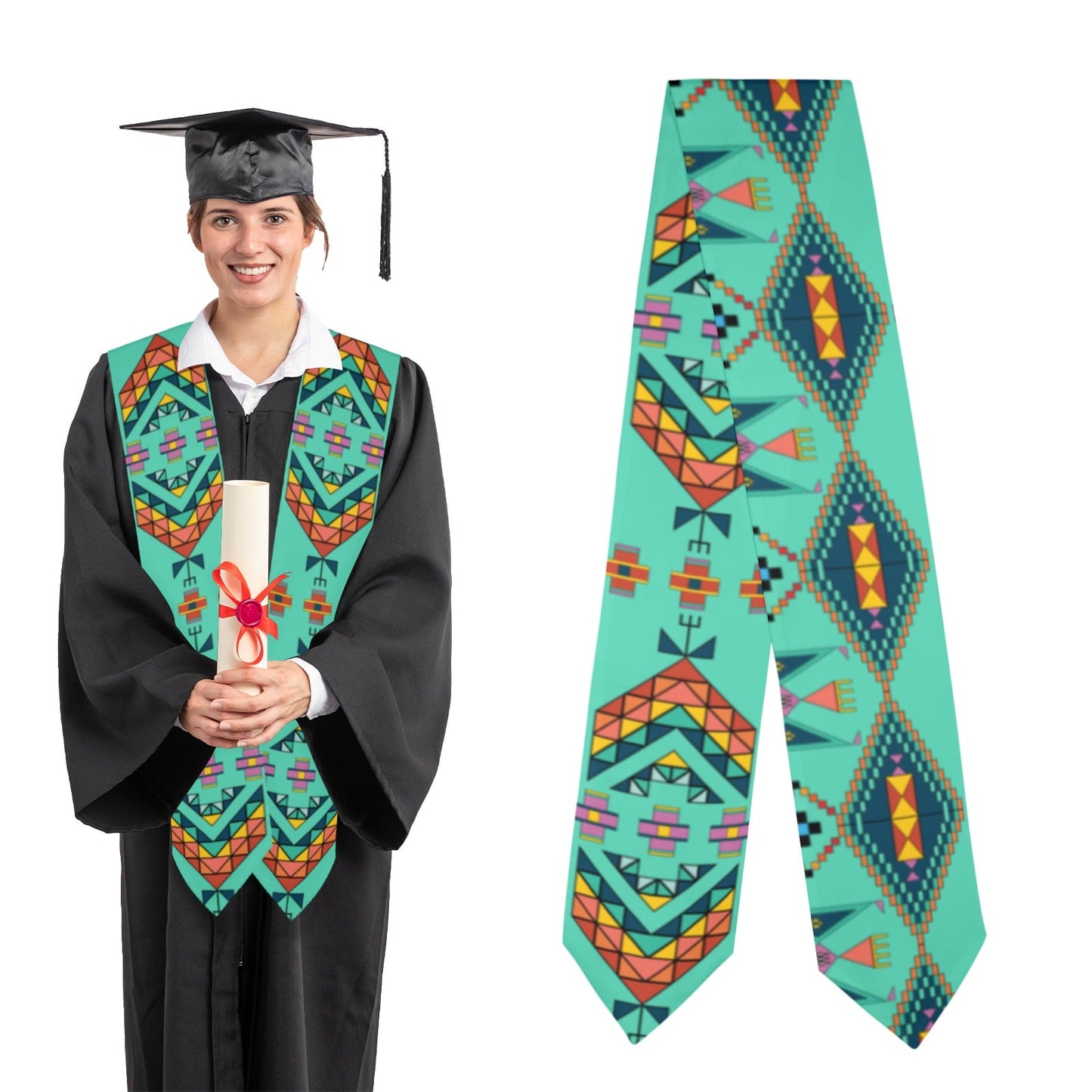 Travois Tipi Smoky Sky Graduation Stole