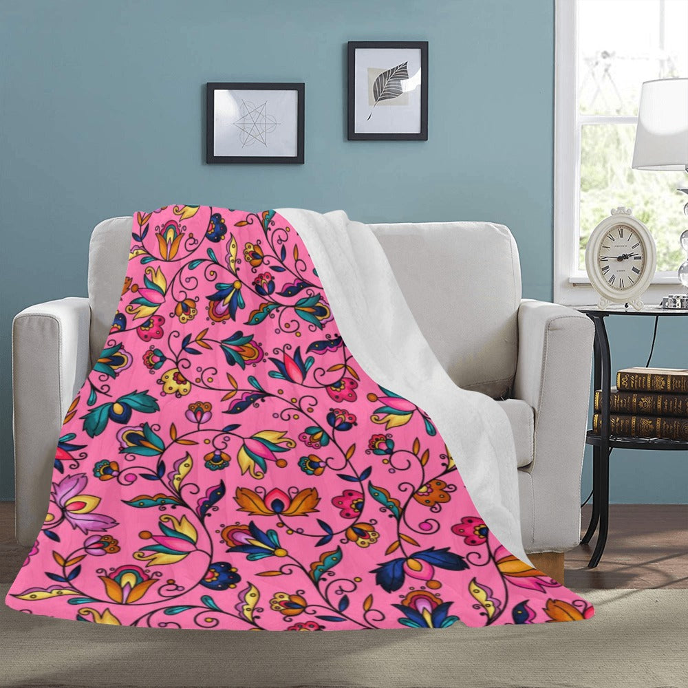 Copper Prairie Petals Pink X-Large Micro Fleece Blanket