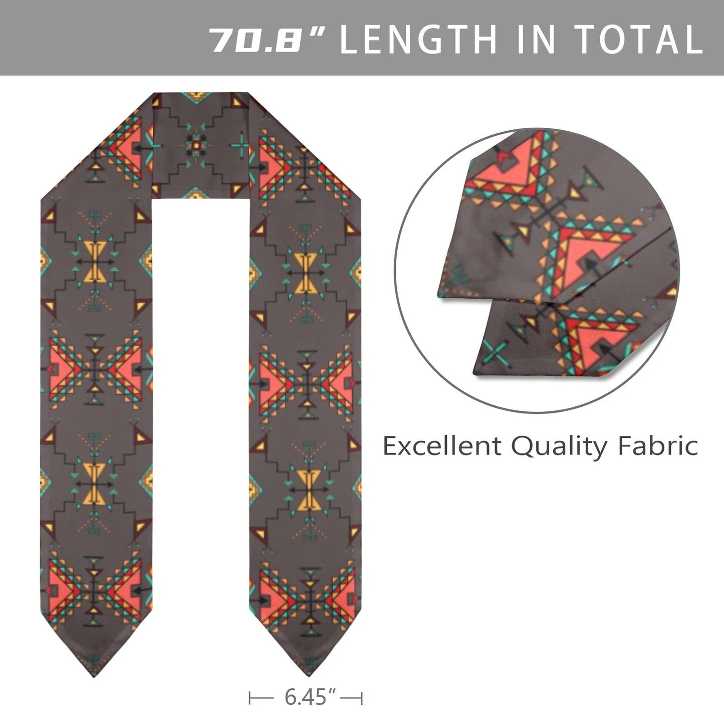 Thunder Flight Gray Graduation Stole