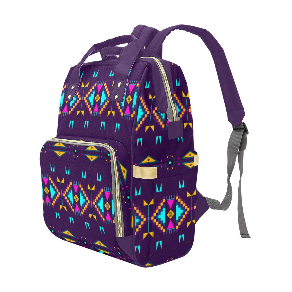 Rite of Passage Dark Purple Multi-Function Diaper Backpack