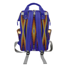 Load image into Gallery viewer, Fire Feather Blue Multi-Function Diaper Backpack/Diaper Bag
