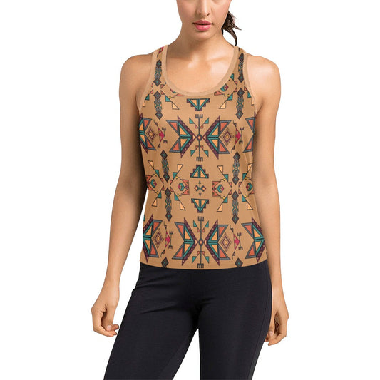 Arrow Dawn Brown Women's Racerback Tank Top