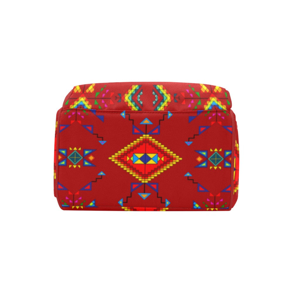 Buffalo Jump Red Multi-Function Diaper Backpack/Diaper Bag